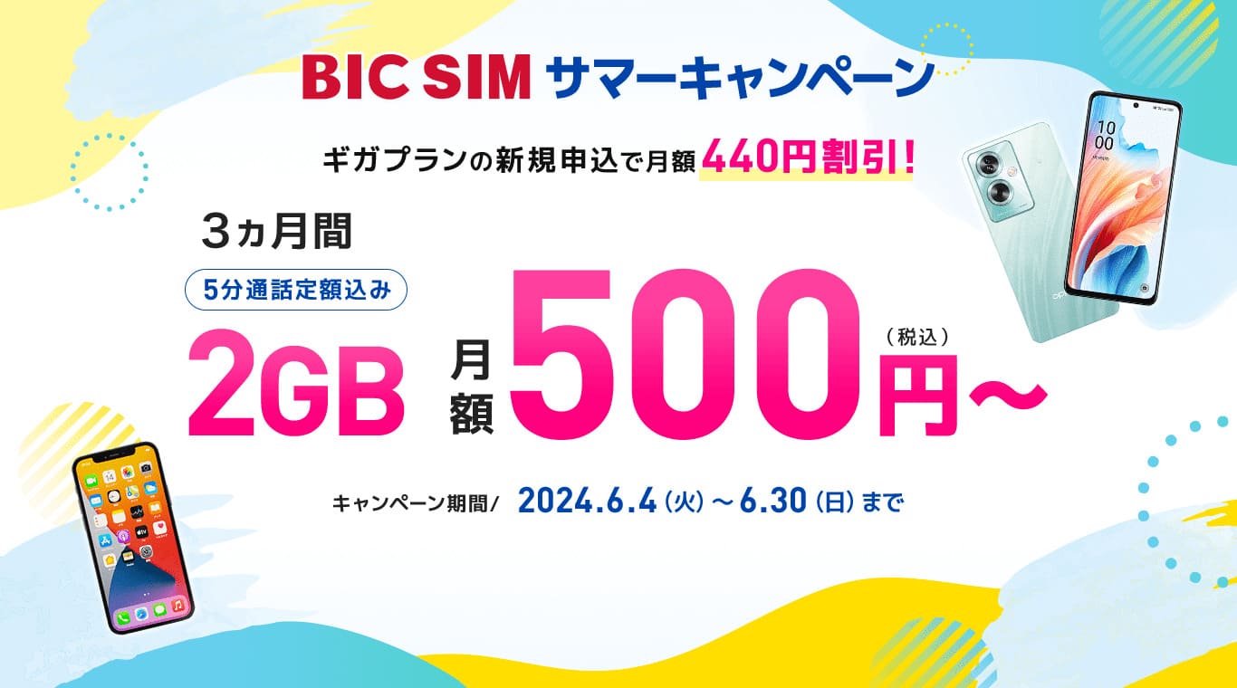 BID SIMサマーキャンペーンのバナー