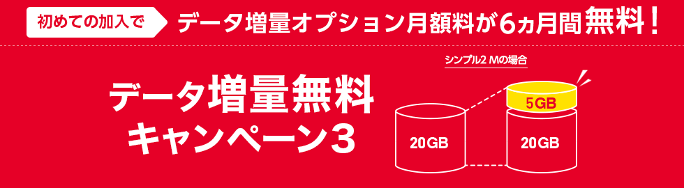 データ増量無料キャンペーンバナー