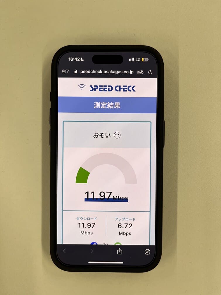 ahamo　speedcheckの実測値