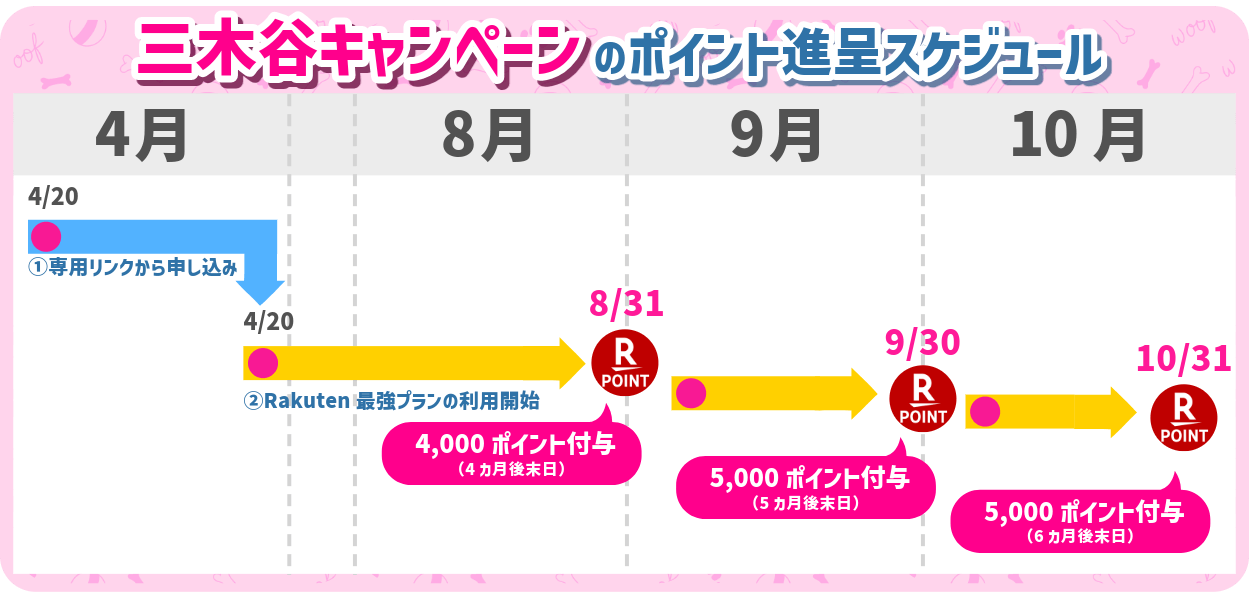 楽天モバイル三木谷キャンペーンのピント進呈スケジュール