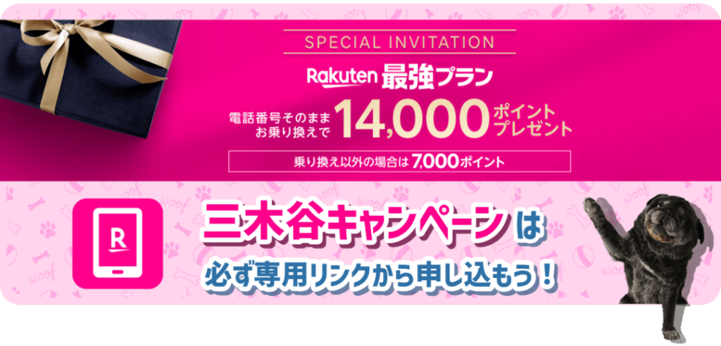 三木谷キャンペーンの専用リンク